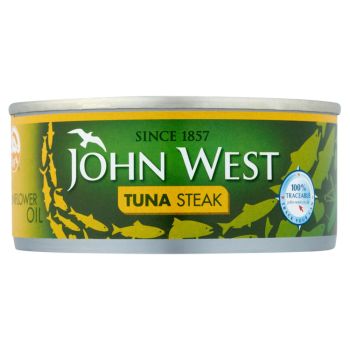 JOHN WEST TUNA STEAK IN SUNFLOWER OIL 160 GM