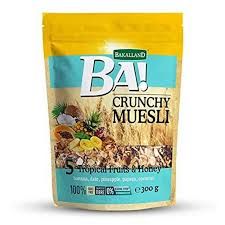 BAKALLAND-BA!CRUNCHY MUESLI 5 TROPICAL FRUITS 300G