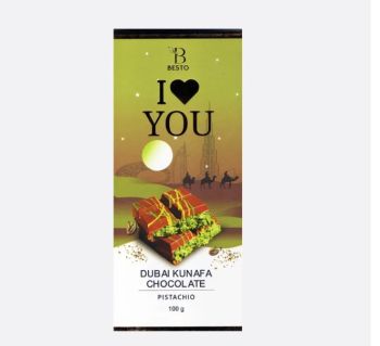 BESTO DUBAI KUNAFA & PISTACHIO CHOCOLATE 150GM(8s)