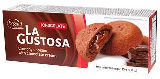 BOGUTTI LA GUSTOSA CRUNCHY COOKIES WITH CHOCOLATE CREAM 150G
