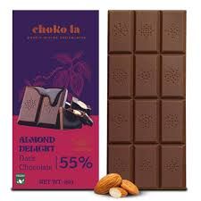 Choko La Almond Delight 55% Dark Chocolate Bar 80g