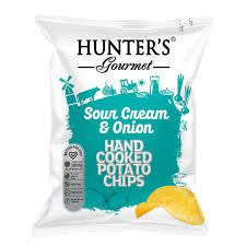HUNTER GOURME CHIPS  SOUR CRM ONION 125GM