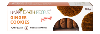 HAPPY EARTH  GINGER  COOKIES 180GMS