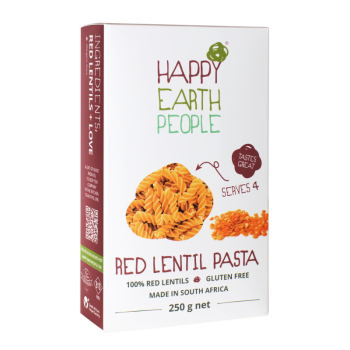 HAPPY EARTH RED LENTIL FUSILLI 250GMS