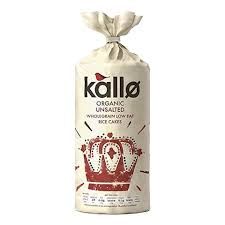 KALLO ORGANIC UNSALTED RICE CAKES 130G