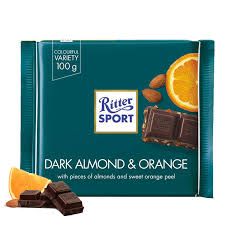 RITTER SPORT DARK ALMOND & ORANGE 100G