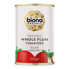 BIONA WHOLE PLUM PEELED TOMATO ORGANIC 400GM